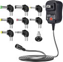 負極性 Punasi チャージャー 3V-12V 電圧調整 DCアダプター ユニバーサル 変換プラグ AC充電器 ACアダプター メデラ パンプ スピーカー LEDライト ルーター ケーブルセット (12w)コネクタの極性:インナーマイナス(ー)、アウタープラス(+)