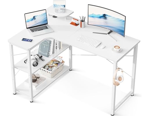 ODK パソコンデスク L字 ゲーミングデスク 幅110 L字デスク pcデスク desk 机 ラック付き 収納 オフィスデスク 在宅勤務 組立簡単 書斎 ホワイト 左棚ブランド: ODKメーカー: ODK型番: B01XS01735JP