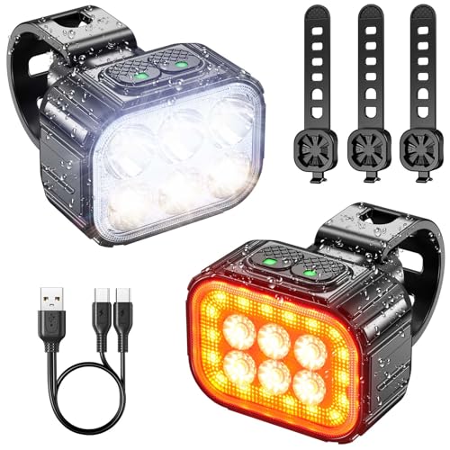 TattiOut 自転車 ライト【超小型 前後セット】充電式 type-c 防水IP65 usb 自転車ライト 後付け LED 明..