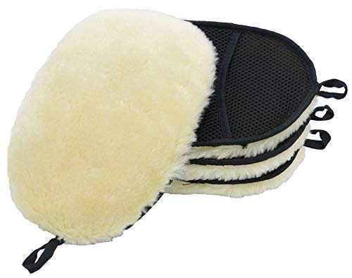 BloomSesame 洗車 ムートン グローブ ふわふわ 洗車 傷防止 スポンジ (4個セット) ベージュx4