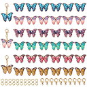 SUNNYCLUE 蝶恋花 36個6色 カニカン チャーム 蝶 イヤリング 蝶々 合金ペンダント バタフライ 胡蝶 ピアス 蝶型 エナメルペンダント 蝶 パーツ...