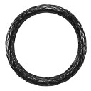 ZATOOTO 極太 ハンドルカバー トラック 2HS(45~46cm) ダブルステッチ 握り感 汚れ防止 トラック用品 ステアリングカバー 柔らかい 快適 デザイン感 艶あり ブラックxブラック LY35-B
