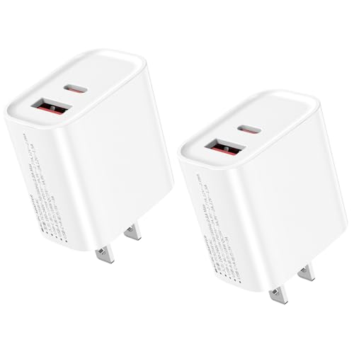 急速充電器 Type-C USB PD対応 25W 2ポート (USB-C/USB-A) 小型 軽量[2個セットPSE認定] iPhone 15 /16 Android Galaxy Macbook iPad向け ノートPC