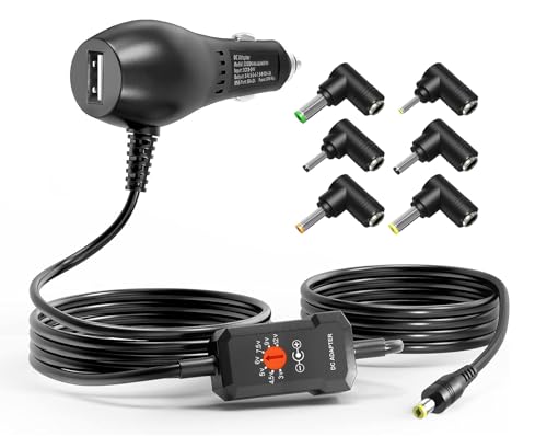 Outtag 24W シガーソケット カーチャージャー 3V 4.5V 5V 6V 7.5V 9V 12V USBポート 5V 2A 合計34W 可調電圧 車載充電器 DCチャージャー DCアダプター シガーアダプター 変換プラグ スマホ マイクロUSBデバイス スピーカー等の低電力電子製品