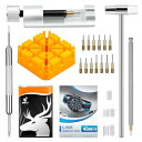 櫻屋オンライン楽天市場店で買える「【JOREST】時計ベルト調整工具セット、腕時計 ベルト交換 工具、バネ棒外し 、腕時計 ピン抜き工具、取扱説明書、20個 バネ棒、13個 交換針、取扱説明書(英語版)」の画像です。価格は1,550円になります。