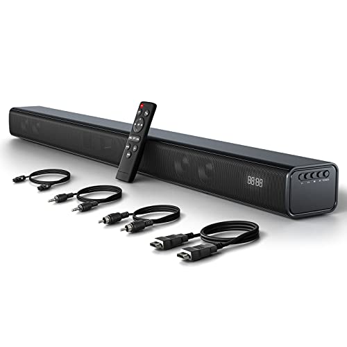 楽天櫻屋オンライン楽天市場店Miuscall-C サウンドバー テレビ用 Bluetooth5.0対応 スピーカー テレビ スピーカー DSP搭載 USB対応 音楽/ゲーム/映画3つEQモード 同軸デジタル/光デジタル/AUX接続/HDMI入力対応（80CM）