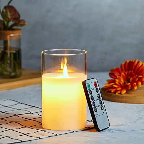 MELEJIA LEDろうそく L(直径7.5cm×高さ15cm) 電池式 ポリプロピレン材暖色 LEDキャンドルライト リモ..