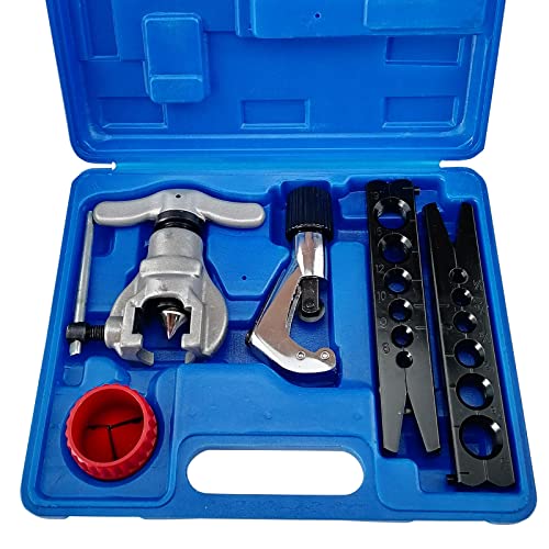 7Akiranoai フレアリングツールセット12サイズ対応 銅 アルミニウム マイルド鋼 パイプ用 CT-806AM-F 新冷媒対応 偏芯式 フレアツール