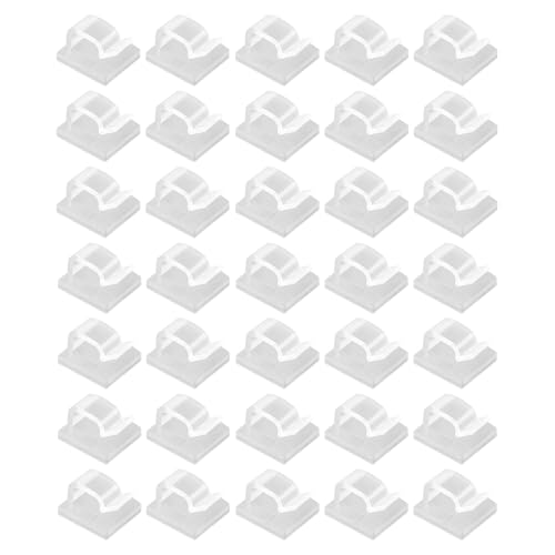 Lasocy ケーブルクリップ 透明 コードクリップ ケーブルホルダー コード固定 ケーブル収納 配線隠し 強力粘着力 コードフック 35個入り