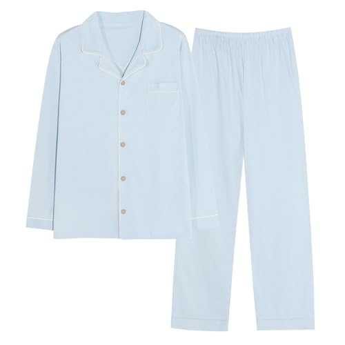 [Smomo] パジャマ メンズ 綿100% 長袖 上下 セット 肌に優しい 快適 吸汗 通気 紳士 ルームウェア 部屋着 入院着 春夏秋 [並行輸入品](4)