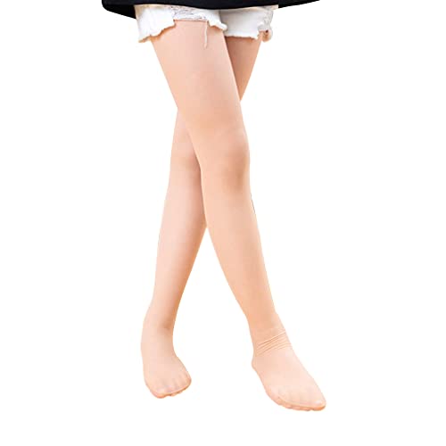 [QINTIAN] キッズタイツ ストッキング レギンス 女の子 ダンス靴下 子供 パンスト キッズゃれタイツ 美脚 ガールズ (XL, ベージュ)