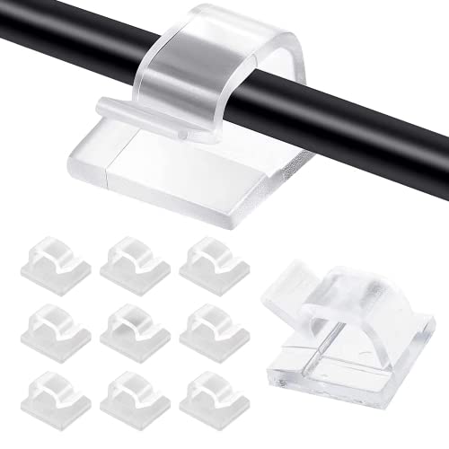 ケーブルクリップ 透明 50個入り コードクリップ ケーブルホルダー コードフック 配線 収納 接着ワイヤ..