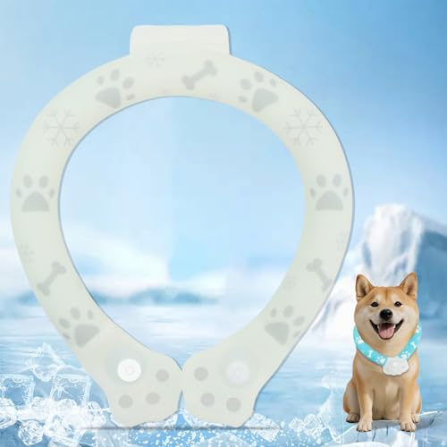 Paerduo 犬 クールネック 犬用ネッククーラー 【28℃自然凍結/PCM50%増量/持続冷却】NASA認証 猫足ボタン 脱落防止設計 犬 首冷やす 冷感リング ひんやりリング 軽量タイプ クールリング 冷え首輪 氷結ベルト 繰り返し使用 子犬 猫用 ペット 犬