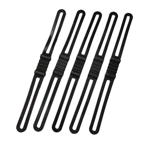 RuiChy 5個 ブラック 自転車 シリコンバンド、弾性 懐中電灯の電話ストラップ 松明 スピーカー マウントホルダー バンデージ、MTB サイクリング 自転車 フラ シュライト ネクタイリボン