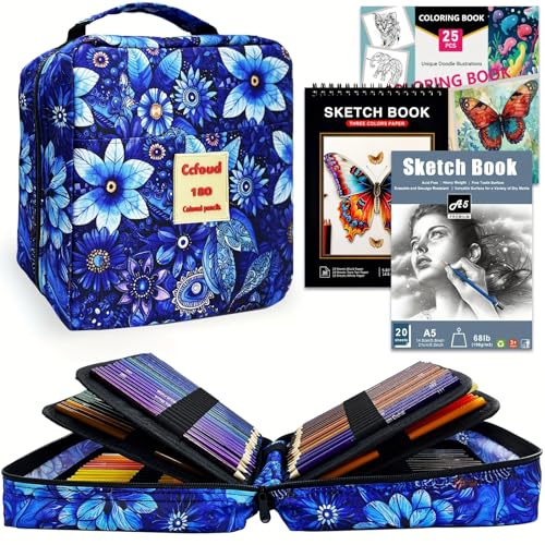 色鉛筆 180色セット 油性色鉛筆 プロ専用ソフト芯色鉛筆セット 子供から大人、アーティストまで理想的..