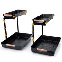 【2個セット】シンク下収納ラック スライド 2段引き出し式 キッチン収納ラック L字型 隙間収納ケース 洗面台下 バスルーム収納用品 小物整理 台所 戸棚下 シ...