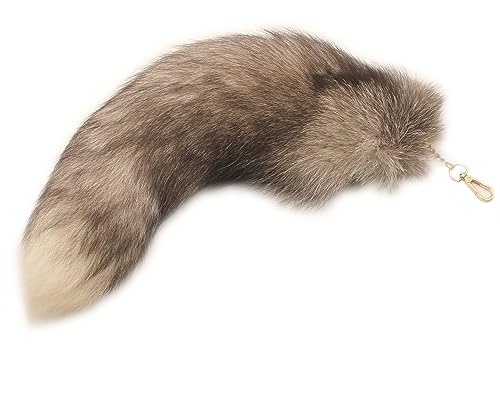 [Fosrion] シックで魅力的な天然キツネのしっぽチャーム - マルチカラー ファッショナブルなアクセサリーアタッチメント (スカイブルー)