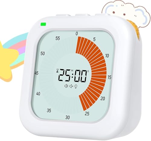 ビジュアルタイマー 勉強 学習 実感 タイマー 60分正逆計測可能 3モード切替(左上LED点滅加速アラーム..