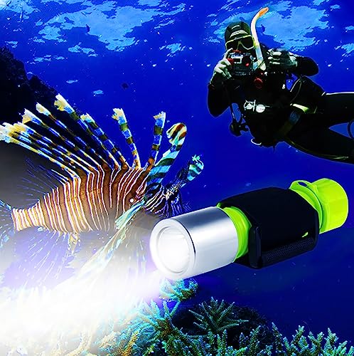 ShinePick ダイビングライト LED水中懐中電灯 水中ライト LED 18mm*65.0mm 電池 1100LM 水陸両用 軽量 ..