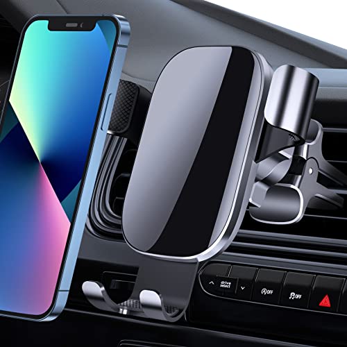 Pomeney スマホホルダー 車 重力式 自動開閉 着脱簡単 落下防止 スマホスタンド 吹き出し口式 片手操作 電波 干渉なし 車載ホルダー ケース対応 安定性 超便利 携帯ホルダー iPhone 13 12 SE 11 Samsung OPPO など4~7イ ンチ全機種対応