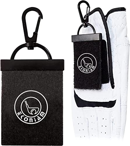 ゴルフ グローブ キーハンガー ハンガー 2個セット キャディバッグにも腰にも掛ける 両面マジックテープ 落下防止 金属製 耐久性が ゴルフアクセサリー 手袋干...