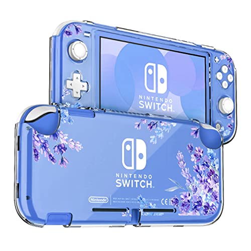DLseego Switch Lite 用 ケース スイッチ ライト Switch Lite カバー クリア スイッチ ライト ケース 分離式カバー PC素材 透明スイッチライトカバー 超軽量 耐衝撃 傷つけ防止 全面保護 取り外し簡単 押し花 可愛い パープルラベンダー