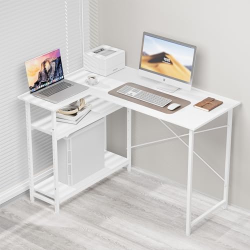 MIYOKI L字デスク パソコン デスク 幅110×奥行48×高さ75cm 左右入替え可能 l字型 コーナー ゲーミング ..