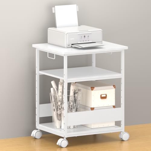 MIYOKI プリンター台 プリンタラック キャスター付き 幅60 奥行50cm 高さ70cm 総耐荷重90kg A3 A4対応 ..