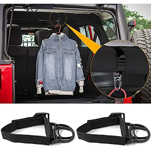 楽天櫻屋オンライン楽天市場店Z T Y C L I コートフック ジープ ラングラー（Jeep Wrangler） JK JL 2007-2023 シートフック ヘッドレストフック カスタム ロールバー ハンガー ルーフ 便利 多機能 2個セット （ブラック）