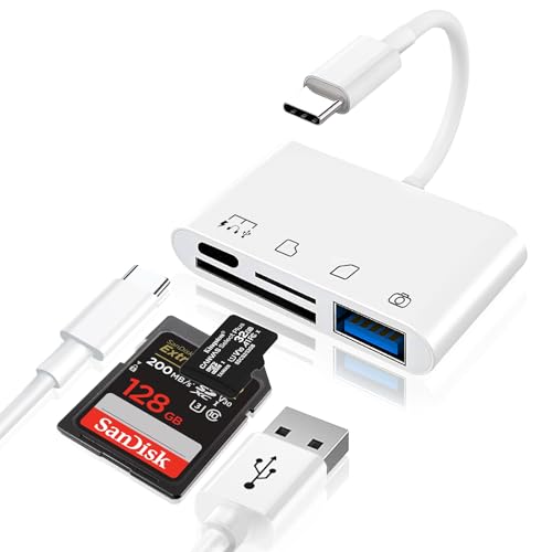 【革新モデル】 タイプC SDカードリーダー Type-C 変換アダプタ USB C 4in1 USB OTGカメラアダプタ ビ..