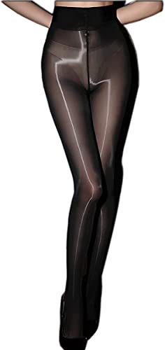 [Tanosimi] ストッキング 超光沢高密度 パンスト 8デニール セクシー 極薄 パンティストッキング ダンス タイツ レディース (ブラック)