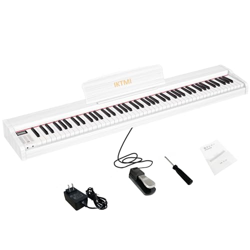 IKTMI 電子ピアノ 88鍵盤 ペダル付き 木製 電子 ピアノ 88鍵 携帯 Piano ポータブルピアノ 大人 初心者向け MIDI対応 持ち運び (白い)ブランド: IKTMIメーカー: IKTMI型番: 5130