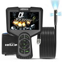 Hiacinto 10M着脱式ファイバースコープ デジタル内視鏡 HD 1080P 三つレンズ 検査カメラ 工業用内視鏡 5.0インチIPSスクリーン付き IP68防水ボアスコープ 8mmレンズ 8つの調整可能なLEDライト 10M半剛性ケーブル