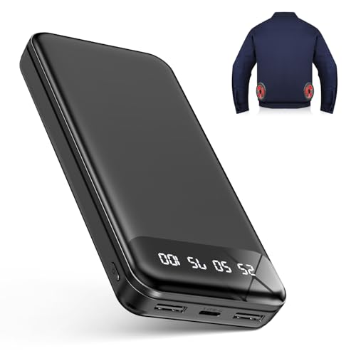 空調作業服用 バッテリー 40000mAh大容量 5V安定出力 モバイルバッテリー 軽量 ファン付き作業着用 USB給電 コンパクト 空調ウェア専用電池 PSE認証済 暑さ対策グッズ（ブラック）