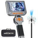 Hiacinto 電動回転 ファイバースコープ 先端可動式 デジタル内視鏡 スコープカメラ 6.0mm直径工業内視鏡 5.0インチIPSスクリーン付き IP67防水検査カメラ 8つの調整可能なLEDライト 1.5Mケーブル