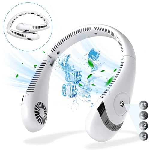 首掛け扇風機 Chayoo ネッククーラー ネックファン 熱中症対策 360°急速冷却 風量3段階調節 角度調整可能 折りたたみ式 羽なし髪の毛の..