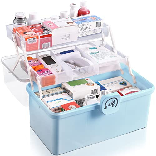 LAMPTOP 救急箱 薬箱 おしゃれ 大容量 かわいい 3層折り畳み式 薬収納 薬入れ 救急ボックス きゅうきゅ..