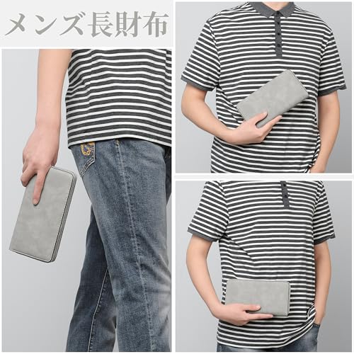 櫻屋オンライン楽天市場店の[FSD.WG] 長財布 メンズ レザー 大容量 束入れ プレゼント 薄い ビジネス スタイリッシュ 男性 ウォレット 小銭入れ 紳士用｜アングル2