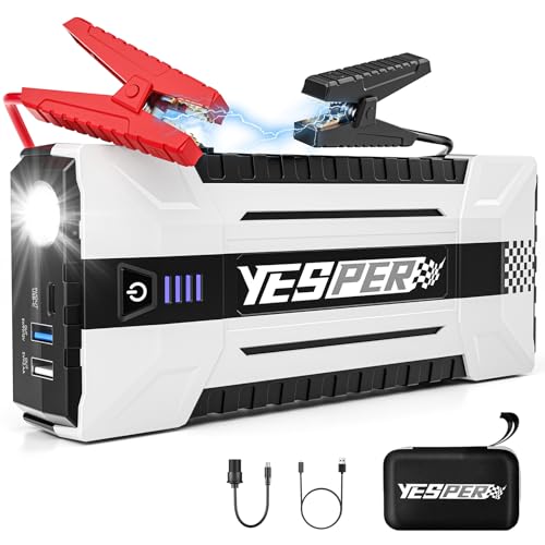 楽天櫻屋オンライン楽天市場店YESPER ジャンプスターター 26800mAh大容量 4120Aピーク電流 12V 車用ジャンプスターター（すべてのガソリン車/10.0Lディーゼルエンジン車）大容量バッテリー 車用バッテリー モバイルバッテリー機能 QC3.0急速充電 緊急LEDライト付き キャンプ アウトドア