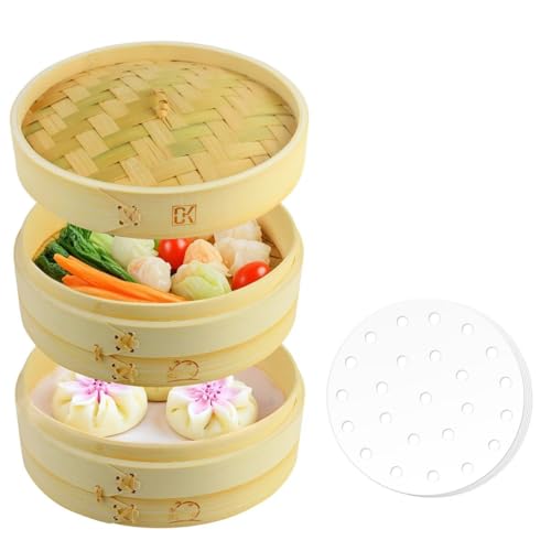 CORKAS せいろ 21cm せいろ蒸し器 竹 セイロ 天然素材 手作り 蒸籠 2段 和食 点心 野菜 健康蒸し料理に..