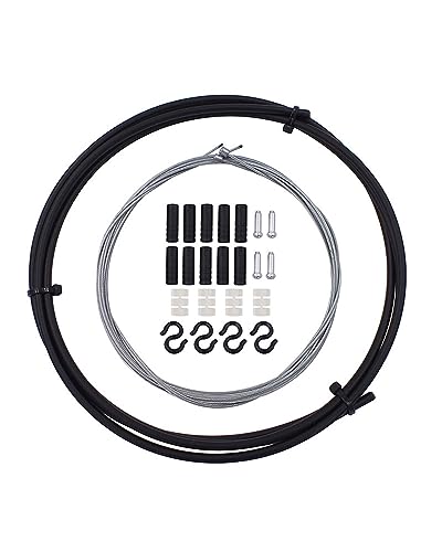 harukita シフトケーブルセット 自転車 シフトワイヤー 自転車交換用 自転車パーツ セット 汎用性 マウンテンバイク ロードバイク 折りたたみ式の車 耐久性 （ブラック）