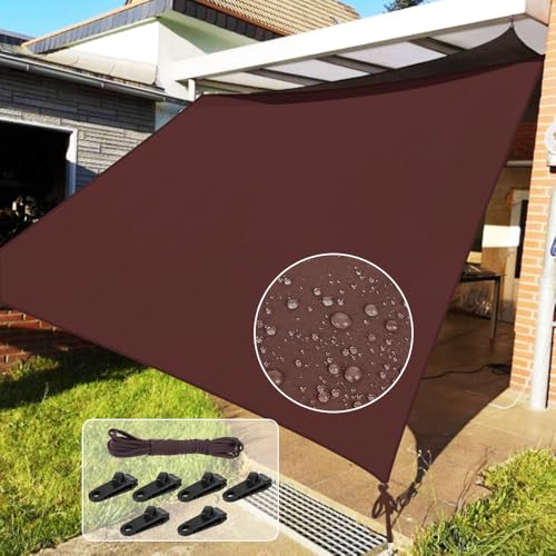 X XBEN 日除けシェード防水 雨よけサンシェード 400D高密度ポリエステル 2層撥水 PU塗装 接合部水漏れ..