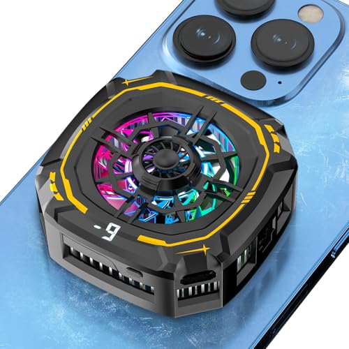 RICQD スマホ 冷却ファン【2025年最新・LED温度表示・3段階冷却モード調節 】 ペルチェ素子 瞬間冷却 磁気式・クリップ式2way スマホク..