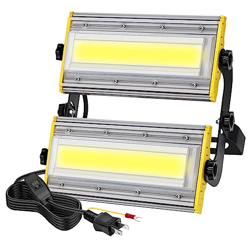 shineshare LED投光器 屋外 100W 作業灯 1750W相当 16500LM コンセント式 超薄型 防犯灯 玄関ライト 昼..