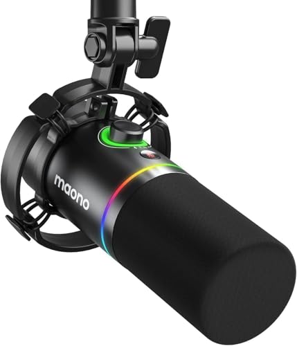 MAONO ゲーミングマイク USB/XLR ダイナミックマイク 専用ソフトウェア付属 PC用ポッドキャストマイク ..