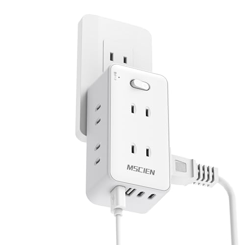 Mscien 電源タップ usb コンセントタップ 6個AC差込口 2個usb-c 2個usb-a スイッチ付き コンセント 分..