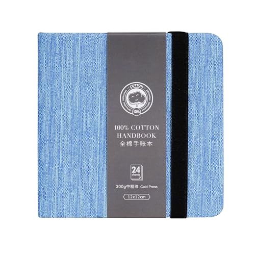 Lightwish 水彩紙、正方形水彩日記帳 100% コットン 300gsm 酸性フリー 画用紙 アーティスト 大人 学生..