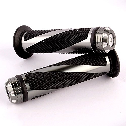 evomosa バイク クリップ 汎用 バーエンド グリップエンドバー スパイラル グリップ アルミ 汎用 22.2m..