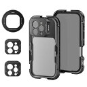 NEEWER スマホケージ iPhone 16 Pro用 ビデオリグケージ アルミ合金製 クイックリリース 67mmフィルターアダプター/17mmレンズバックプレート/Tマウントレンズアダプター付き スマートフォンスタビライザー TikTok/YouTube/Vlog撮影用 PA073