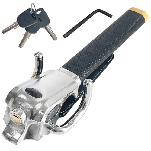 Socpuro 車 ハンドルロック 盗難防止 鍵式 ステアリングロック 汎用タイプ 超強力 車用ハンドルロック ..